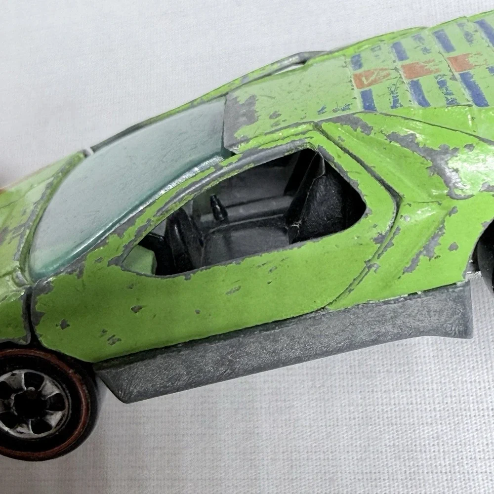 Vintage 1969 Hot Wheels Redline Carabo Lime Green Hong Kong Scissor Doors #9696